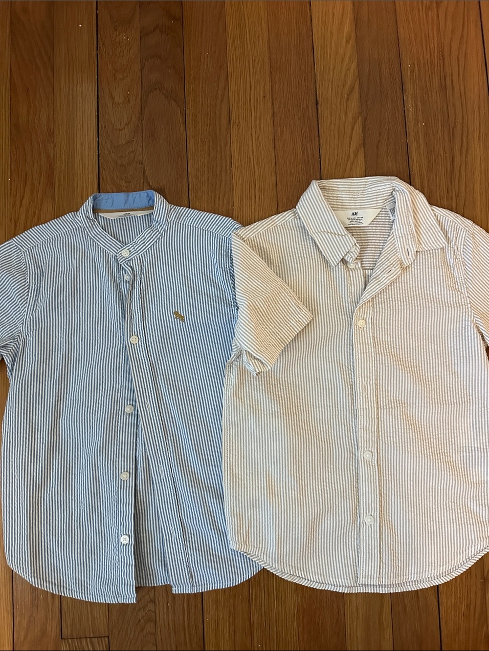 Boys Striped Button-Up Shirts (2)